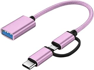 UNbit Adaptador USB 3.0 OTG 2 en 1 Tipo C M1cro Cable Adaptador USB a USB 3.0 Convertidor OTG Compatible con Gamepad Flash Disk Cable USB OTG Tipo C Cables (Color : Rose Gold)