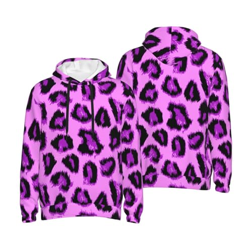 Hoodies For Men - Purple Leopard Print Long Sleeve Casual Men'S Hoodies & Sweatshirts Pullover With Pocket4