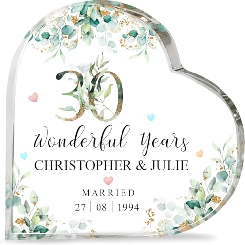Imagen de Placa acrílica personalizada para 30 aniversario de boda