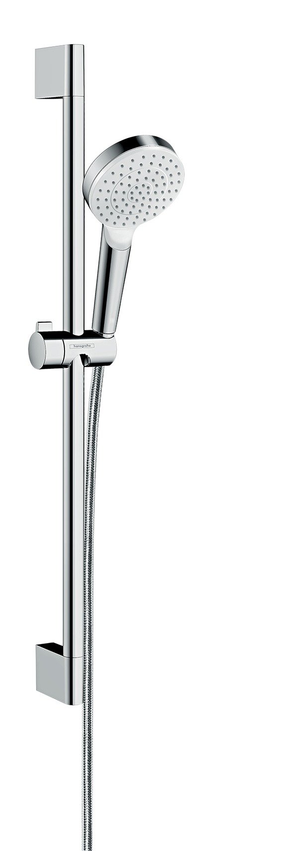 hansgrohe Crometta Ensemble de douche 1 jet EcoSmart 9 l/​min avec barre Unica'Croma 65 cm, blanc/​chromé, 26535400