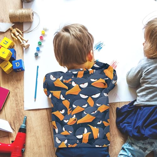 JUNZAN Cartoon Albatross Black Little Girls Sweatshirt Hoodie Crewneck Sweatshirts for Boys Athletic 4T 6