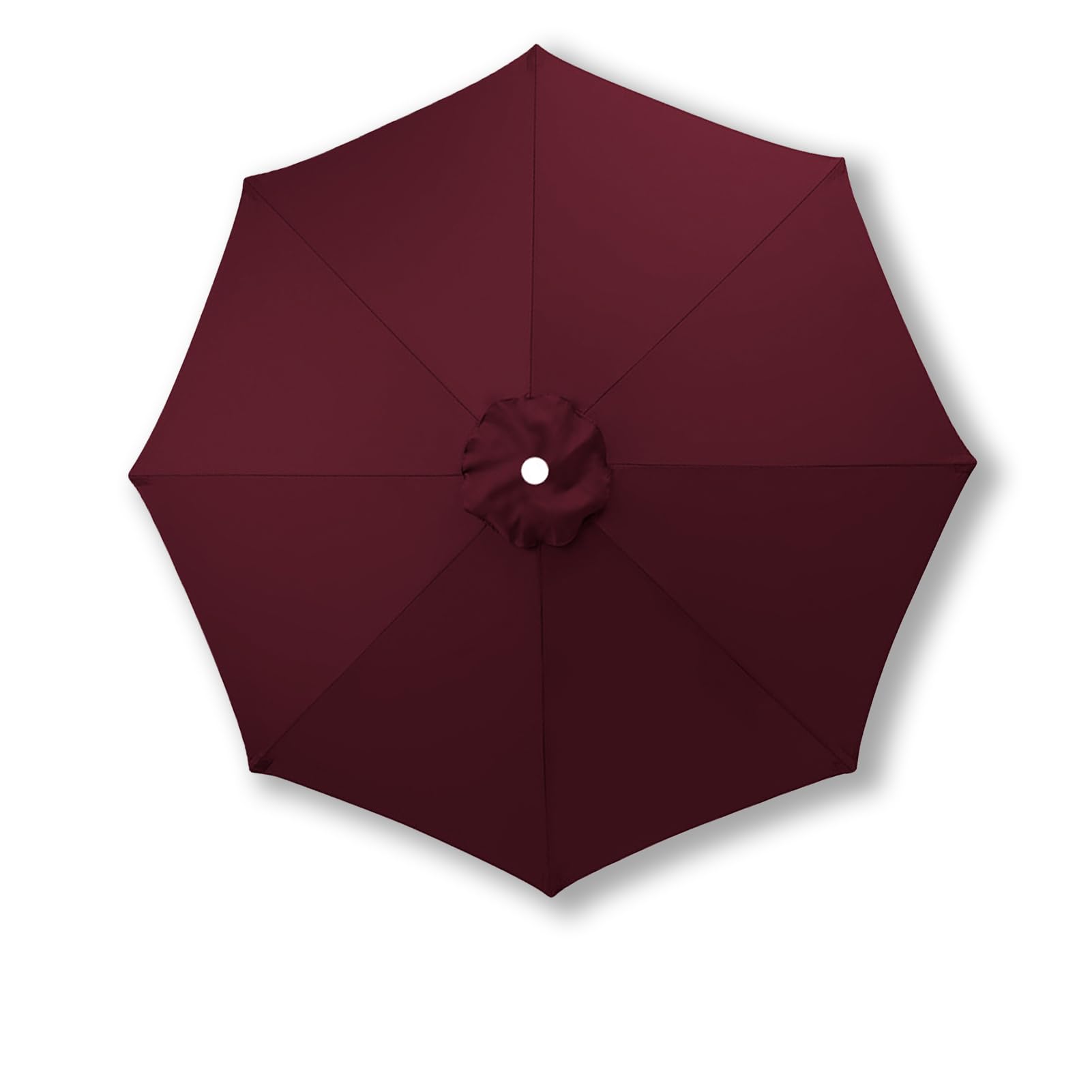 UemumPem 3.5m/3.0m/2.8m/2.7m/2.5m/2.3m/2.0m Replacement Parasol Canopy, 6/8 Ribs for Garden Umbrella Replacement Fabric, UPF 50+ Parasol Replacement Canopy for Market/Beach (Wine Red,2.3m / 8 Ribs)