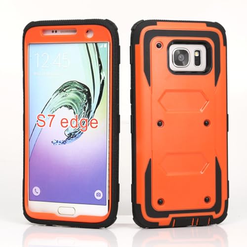 Asuwish Phone Case for Samsung Galaxy S7 Edge Cover Hybrid Shockproof Drop Proof Full Body Protective Heavy Duty Cell Accessories Glaxay S7edge Gaxaly S 7 Plus Galaxies GS7 7s 7edge Women Men Orange