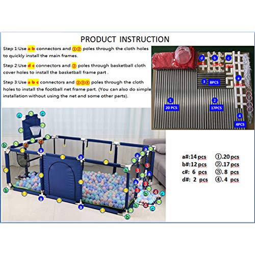 image for Gaorui Large Kids Baby Ball Pit - Portable Indoor Outdoor Baby Playpen