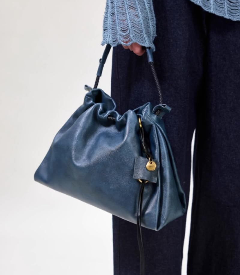 Large Capacity One-Shoulder Underarm Bag,Soft Lightweight Pleated Bags for Women,Slouchy Retro Styles Crossbody Bags4