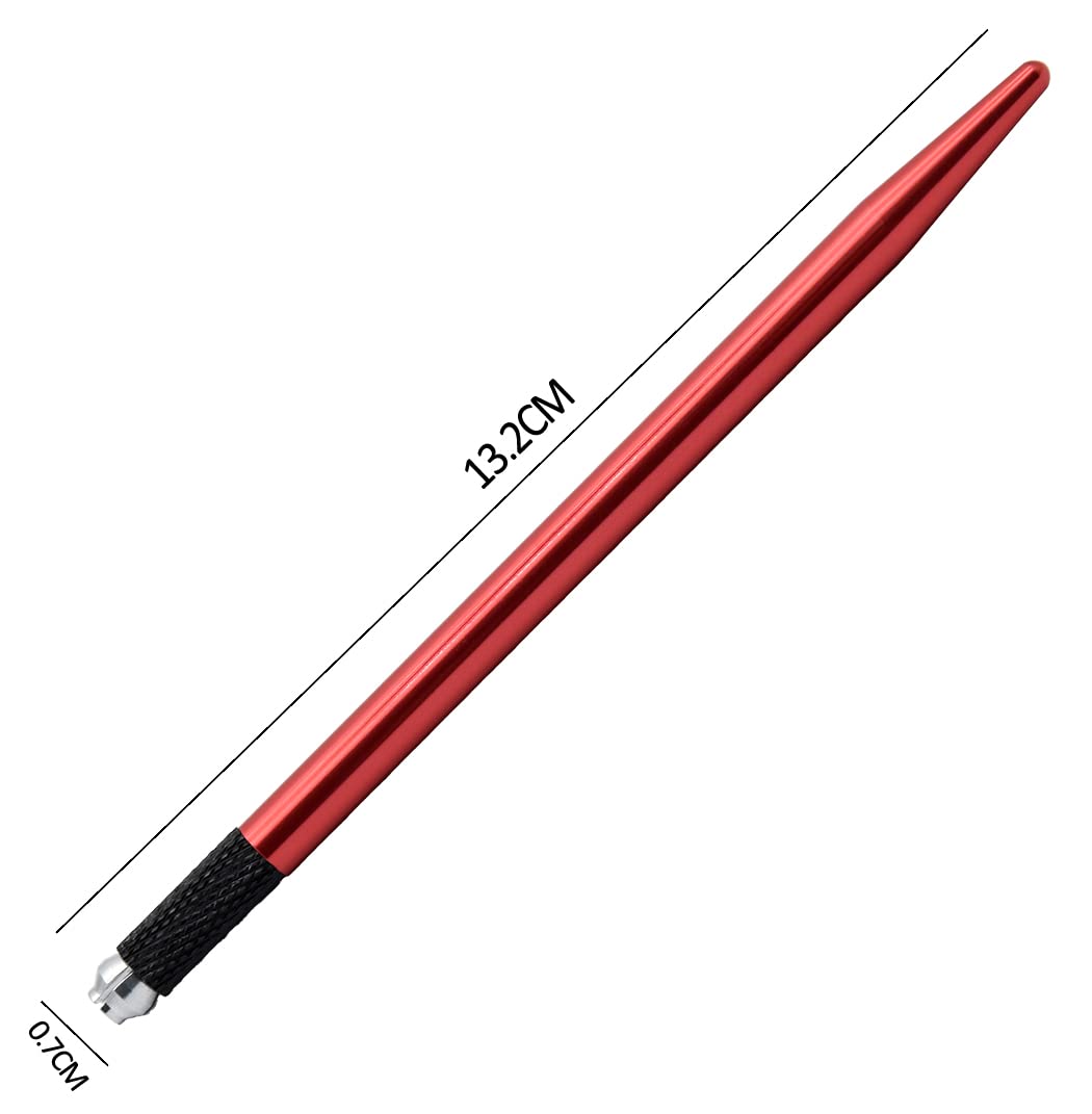 XIAOYU 10 Pieces Microblading Pens Kit Light Manual Fog Tattoo Eyebrow Pens for Makeup Handmade Eyebrow Tool Supplies(Red) - Image 3