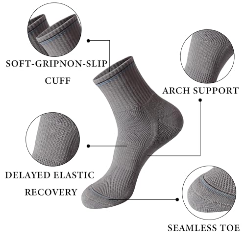 Wildarms Running Socks Women and Men - Compression Arch Support,Cushioned,Breathable for Running, Hiking, Gym & Training3