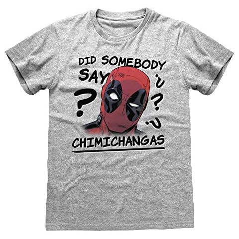 Camiseta Marvel Deadpool Chimichangas Cuero Gris Cover