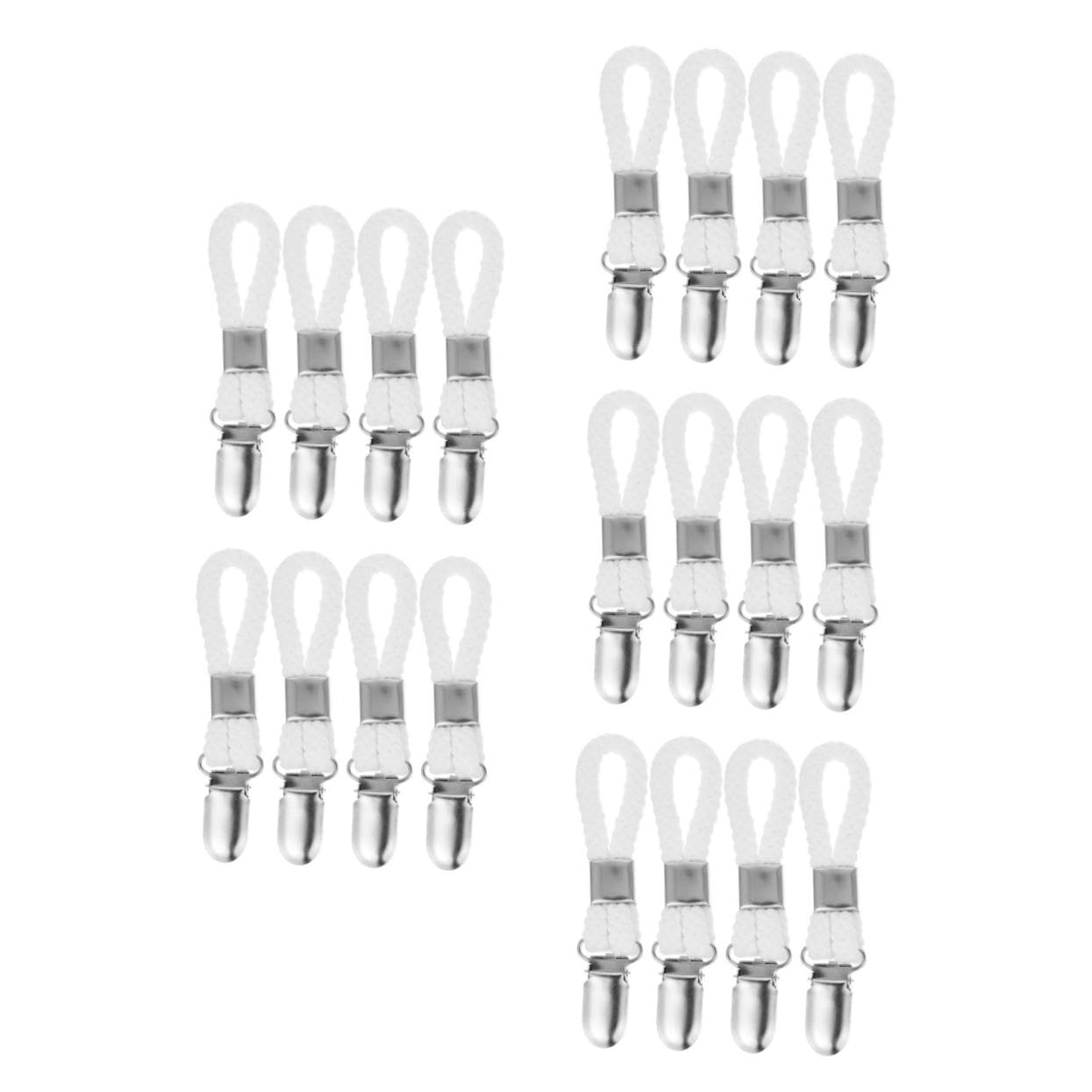 Cabilock 5sets Towel Clips Hangers with Rope Loops Clips for Kitchen Bathroom and Laundry Versatile Hanging Hooks for Towels Socks and Items 4pcs*5