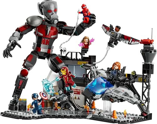 LEGO Marvel Le Combat de Captain America : Civil War - Jeu de Construction avec 8 Minifigurines de Super-Héros Avengers dont Iron Man - Avion à Construire - Idée de Cadeau pour Garçon dès 10 ans 76314