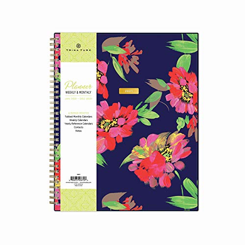 Trina Turk for Blue Sky 2021 Weekly & Monthly Planner, Flexible Cover, Twin-Wire Binding, 8.5
