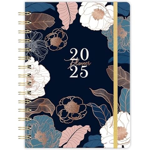 2025 Planner - Planner 2025, Jan.2025 - Dec.2025, 6.4" x 8.5", 2025 Planner Weekly and Monthly with Tabs, Back Pocket + Thick Paper - Engraved Cover
