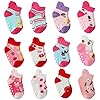Wobon 12 paar peuters meisjes ABS antislip sokken leuk katoen met handgrepen, baby meisjes antislip sokken