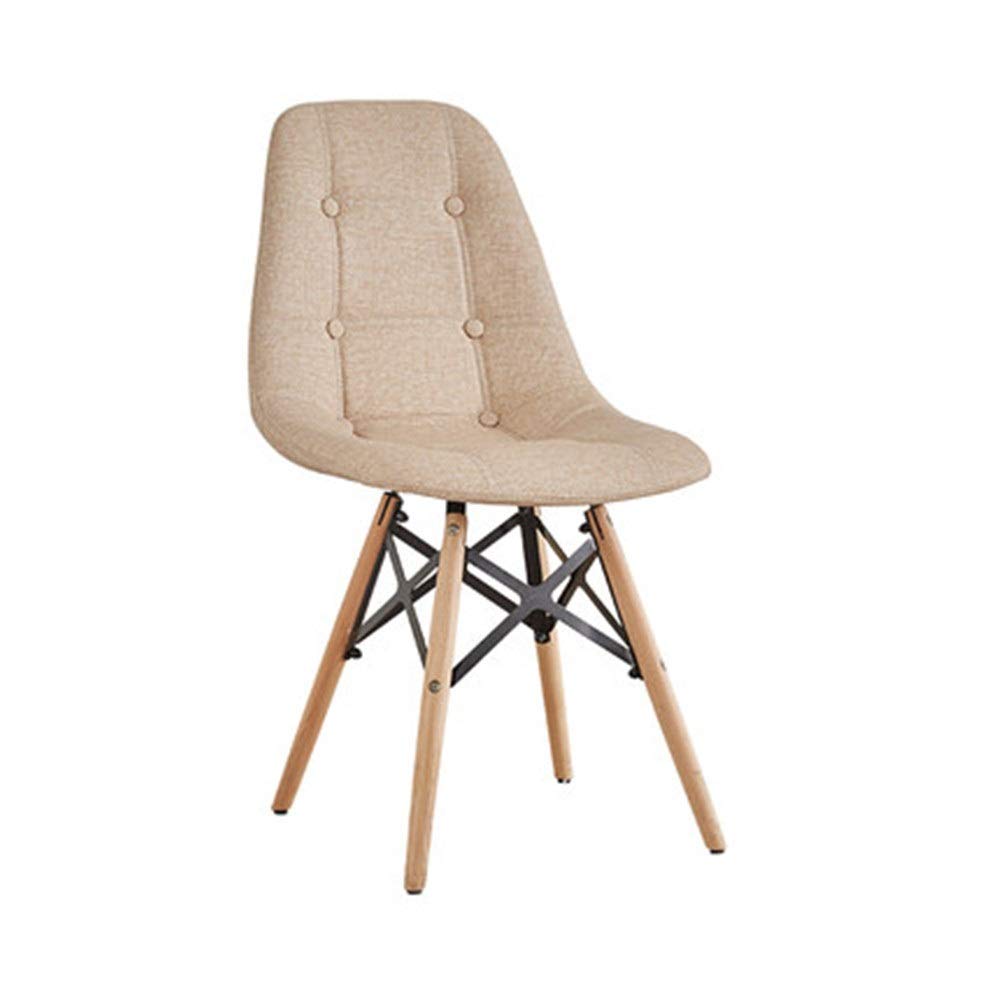 Wagsiyi-cha Creative Wooden Office Chair Bedroom Computer Chair Minimalist Comfortable Thick Sponge Coffee Cushions with Solid Wood Legs Solid Metal Bracket Available