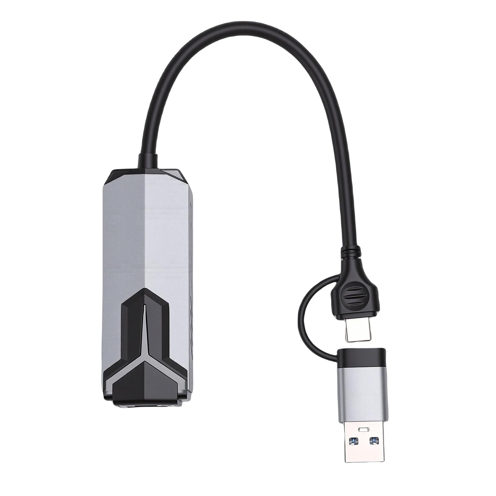 Goshyda Adaptateur Ethernet USB C vers 5 Go, Adaptateur Réseau 5 Gigabit avec Port USB A, Plug and Play en Aluminium pour Ordinateur Portable Wins 10/11 OS X Thunderbolt 4