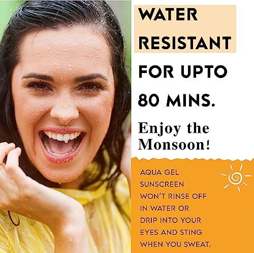 Image of L'SENSA Sunscreen SPF 50 for Oily Skin, Anti-Tan, Waterproof Sun cream, 1% Hyaluronic Aqua Gel, Free from Oxybenzone, For Oily, Combination & Ace Prone Skin, Make-Up Friendly For Women & Men, 50Gram