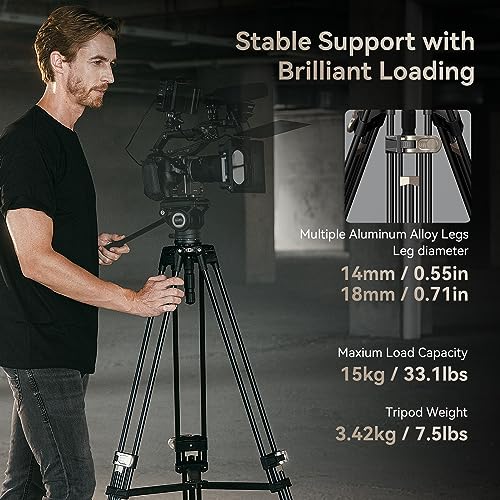 Smallrig 4164-CF-FBA-US Ad-80 Freeblazer Heavy-Duty Tripod, 71 Inch Video Tripod With 75Mm Bowl Adapter,One-Step Height Adjustment, Load Up To 33Lbs, Professional Tripod For Dslr, Camera thumb #2