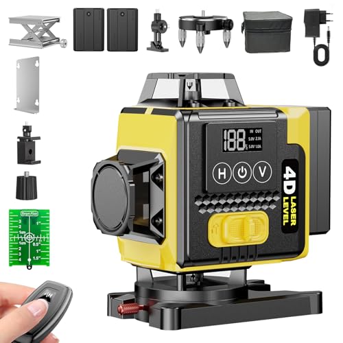 【Mode Impulsion】Niveau Laser 360° x 4 16 Lignes Laser Autonivelant Chantier Lazer Niveaux Vert...