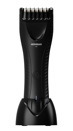 Meridian - The Trimmer Plus - Cortadora eléctrica para cuerpo y púbico - Impermeable e inalámbrica para uso húmedo y seco - Elimina el vello sin