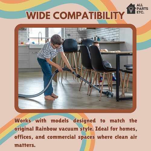 ALL PARTS ETC. Vacuum Hose for Rainbow Vacuums Compatible with D2, D3, D4C and SE Series Rainbow Vacuum Accessories, Non Electric Replacement Parts for Rainbow Vacuum Cleaner, Rainbow Vac Parts (6')