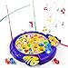 TONZE Peche a La Ligne Jeu de Peche Enfant -Jeu Musical Jouet Poisson Canne à Pêche Jeux Educatif Jeux de Société 3 4 5 6 Ans Fille Garcon