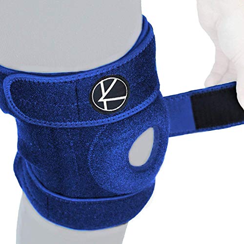 Plus Size Knee Brace for Women and Men - Open Patella Adjustable Knee Brace with Side Stabilizers. Knee Brace for Meniscus Tear, Knee Pain & Arthritis. Large Knee Brace Plus Size (XL/2XL/3XL Blue)