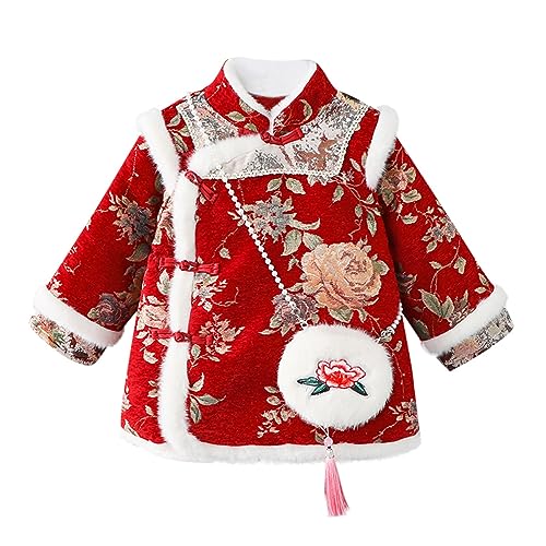 Robe chinoise chaude pour fille en tulle avec sac pour les fêtes de famille