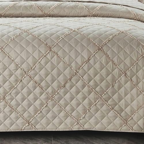 Rugs Inn Ruffle Quilted Bedspread - Bed Throws for Room Decor Embossed Striped Pattern Reversible Quilt Bedspreads Coverlets with Pillow Shams (Mink, King) - Cosy Home Interiors Rugs Inn Ruffle Quilted Bedspread - Bed Throws for Room Decor Embossed Striped Pattern Reversible Quilt Bedspreads Coverlets with Pillow Shams (Mink, King) - Image 8