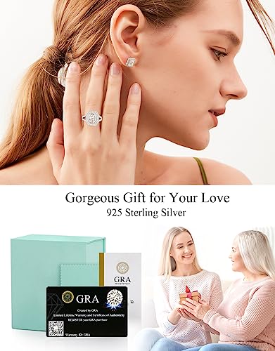 Moissanite Engagement Retro Rings for Women 18 K white glod Plated 925 Sterling Silver Ring Jewelry Gifts4