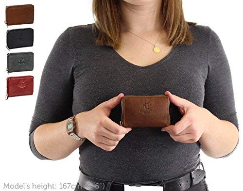 Gusti card case Leder-Abel Wallet purse card holder wallet coin purse small womens mens gray leather