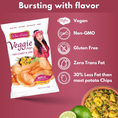 Wai Lana Veggie Chips - Gluten Free, Non-Gmo, Vegan, Zero Trans Fats (Thai Curry & Lime, 4.5 Ounce (Pack Of 6)) #TOP5