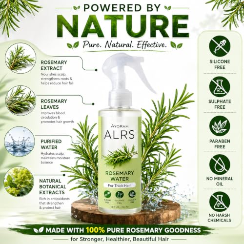 Ayoram Rosemary Water Hair Spray 100ml, Pack of 3 - Image 4