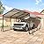 AIRWIRE Carport 12x20 FT Metal Carport with Reinforced Base Outdoor Heavy Duty Garage Galvanized Car Shelter for Pickup, Boat, Car and Tractors