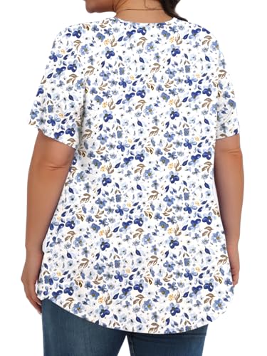 Image of Tencede Womens Plus Size Tops Tunic Short Sleeve Crew Neck Shirts Casual Soft Blouse 1X-5X