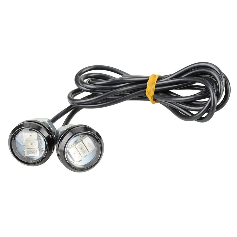 2 pcs Car Styling 23mm Eagle Eye Daytime Running Light LED Car Lights DRL Lamp Daytime Light Waterproof Brake Lamps Backup Light Red