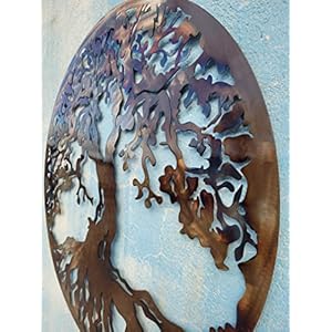 Treeoflifemetalartlargewalldecor36inchesheatcolored Urban Country Home Decor Tree of life metal art large wall decor 36 inches heat colored urban country home decor