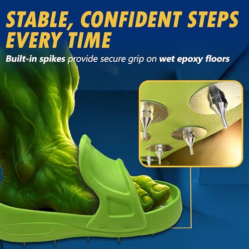 Spike Shoes for Epoxy Flooring – Epoxy Floor Spiked Shoes, Slip-On Epoxy Shoes Spikes for Garage Epoxy Floor Coating Kit, Fits Over Work Boots, Medium, 1 Pair.3