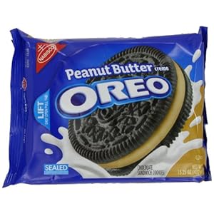 Oreo Peanut Butter Crème Oreo Cookie, 15.25-Ounce (Pack of 4)