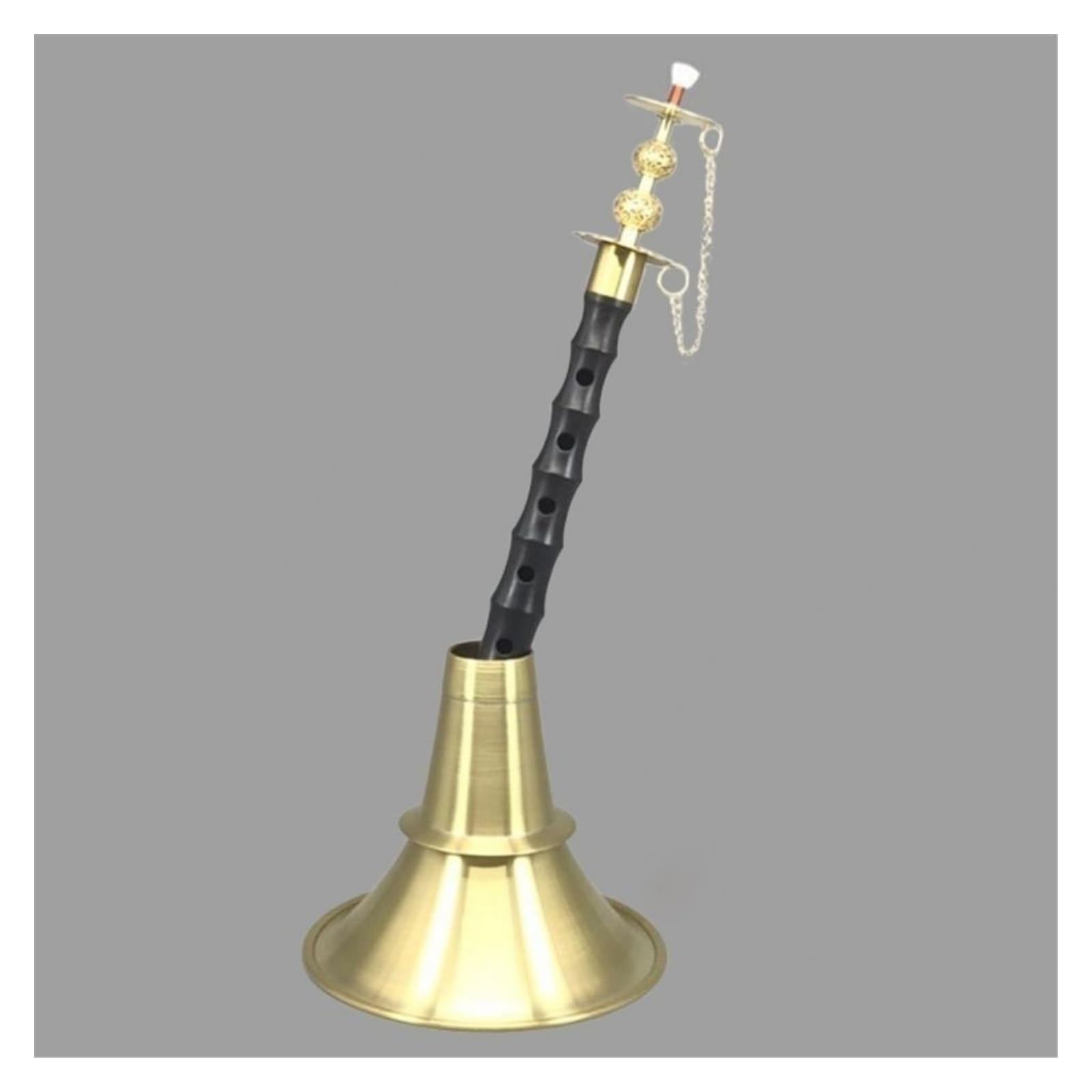 ZAMASS Suona Instrument Black Sandalwood Pole Thickened Metal Bowl Suona Adult Beginners Unfixed Ethnic Suona Horn (Color : 33cm)