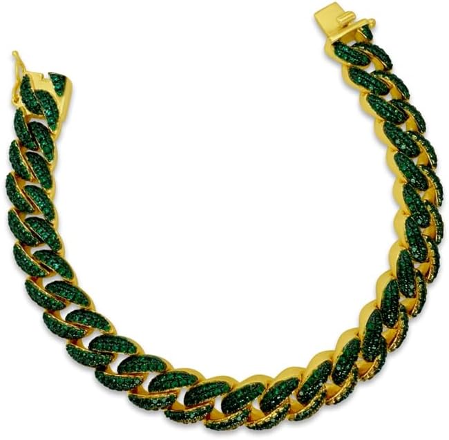 Miniatura 4 de Sulhin Aguirre Pulsera cubana para hombre chapada en oro 18k ajustable, chapado en oro, Chapado en oro