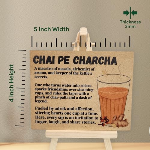 tinydabba Wooden Chai Pe Charcha Plaque with Easel by tinydabba - 3