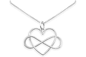 Infinity Necklace Sterling Silver Women 925 Heart Pendant