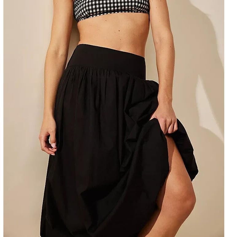 Summer Bubble Y2k Maxi Skirt for Women Casual Trendy Long Skirt Elastic Waist A Line Ruffle Maxi Skirt2