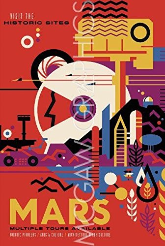 Bruce McGaw Graphics Mars (Vision of the Future, NASA) by Vintage Reproduction, Art Print Poster, Paper Size 11" x 14" Image Size 8" x 12"(1720)