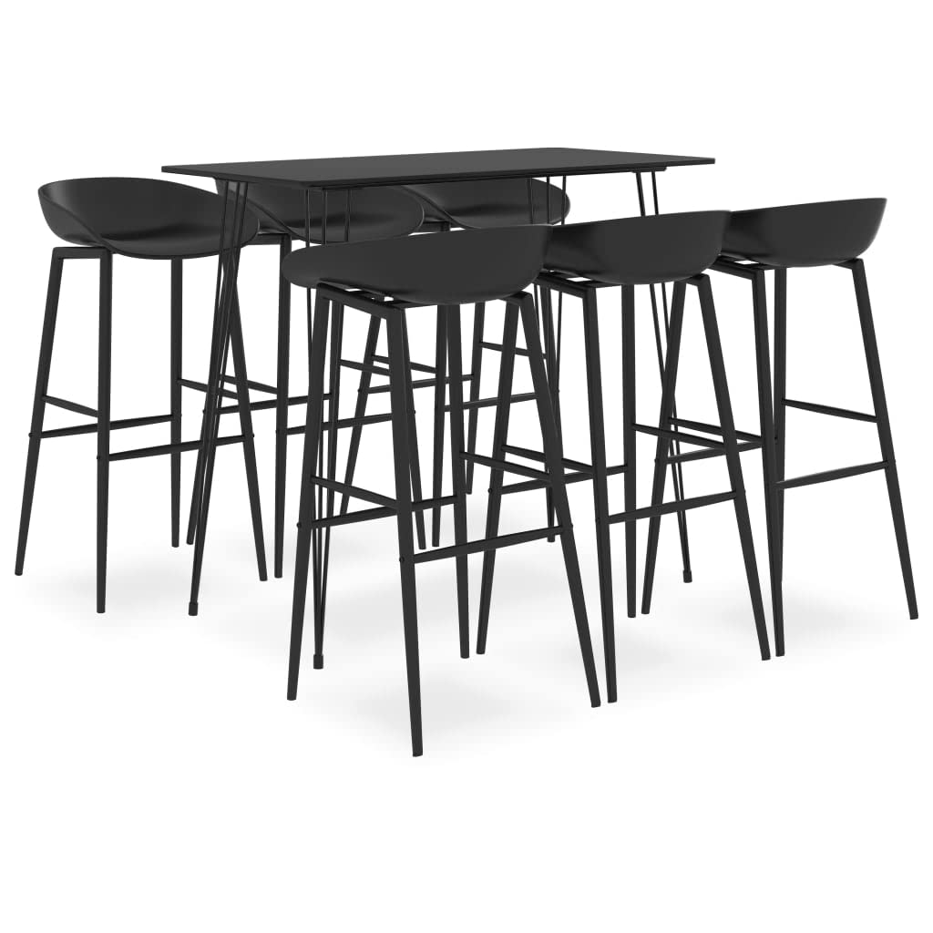 HINSD 7 Piece Bar Set Black-Bar table:-Colour: Black