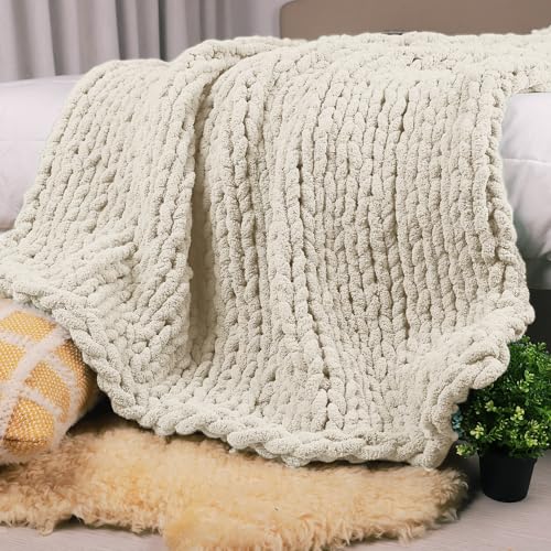 Carriediosa Chunky Knit Throw Blanket 50' X 60',...