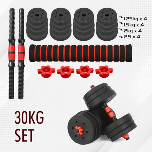 2 in 1 Adjustable Dumbbells Barbell Weights Set 15kg/20kg/30kg/40Kg - Dumbbells Set with Connecting Rod- Home Training Gym Equipment, Lifting, Workout dumbbell sets for women & men - Image 3