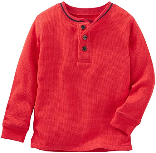 OshKosh B'Gosh Boys Knit Polo Henley 21504311, Red, 2T