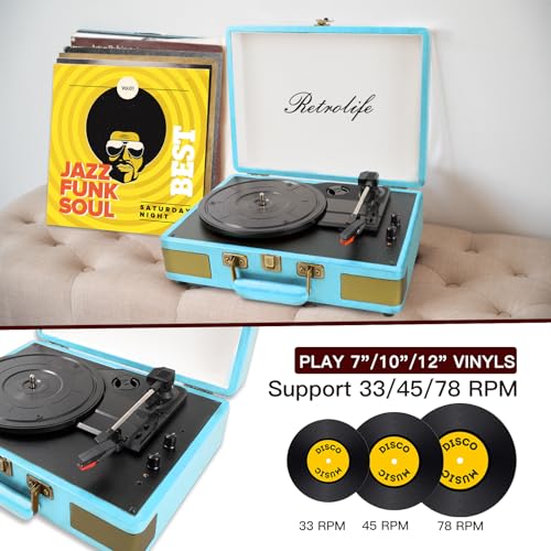 Record Player 3 Speed Bluetooth Suitcase