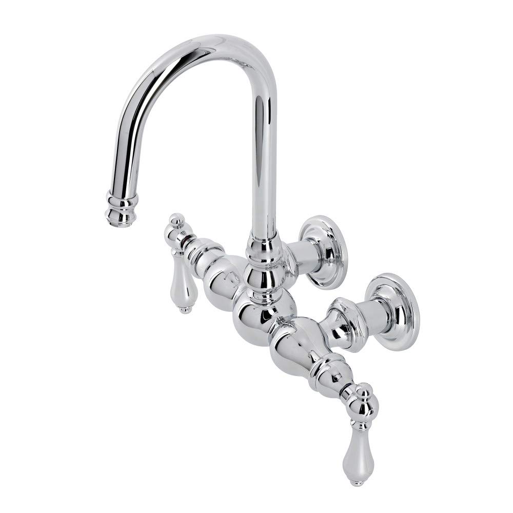Robinet de baignoire mural 3-3/8 chrome mitigeur retro vintage Kingston Brass CA2T1